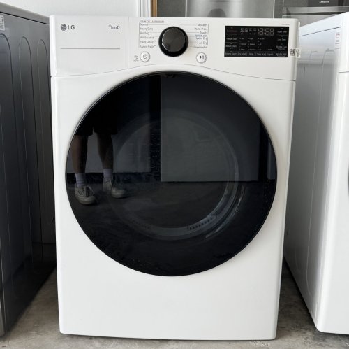 LG Secadora de gas inteligente, de 7.4 pies cúbicos, en color blanco, con TurboSteam y Sensor Dry