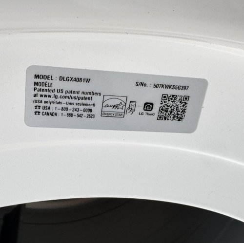 LG Secadora de gas inteligente, de 7.4 pies cúbicos, en color blanco, con TurboSteam y Sensor Dry