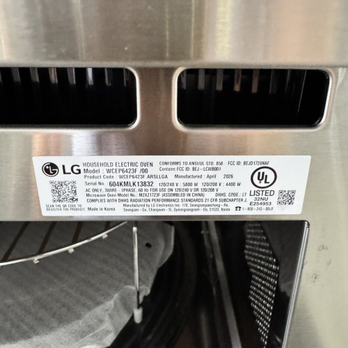 LG Horno de pared combinado inteligente de 6.4 pies cúbicos con convección por ventilador y función de freír con aire, en acero inoxidable