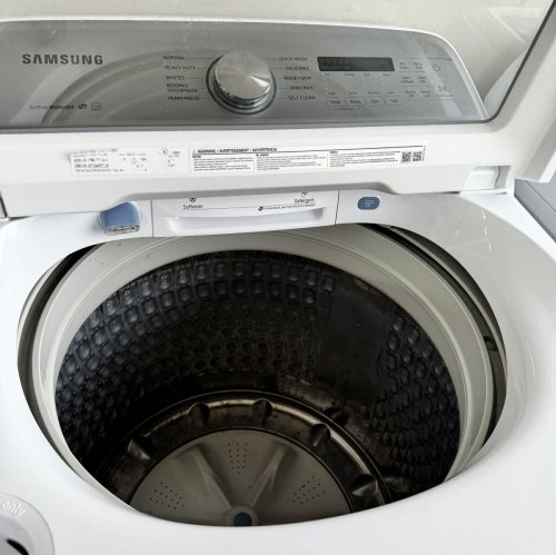 USADOS SAMSUNG lavadora de carga superior y secadora electrica en color blanco