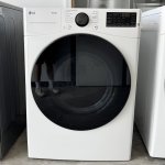 LG Secadora de gas inteligente, de 7.4 pies cúbicos, en color blanco, con TurboSteam y Sensor Dry