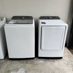 USADOS SAMSUNG lavadora de carga superior y secadora electrica en color blanco